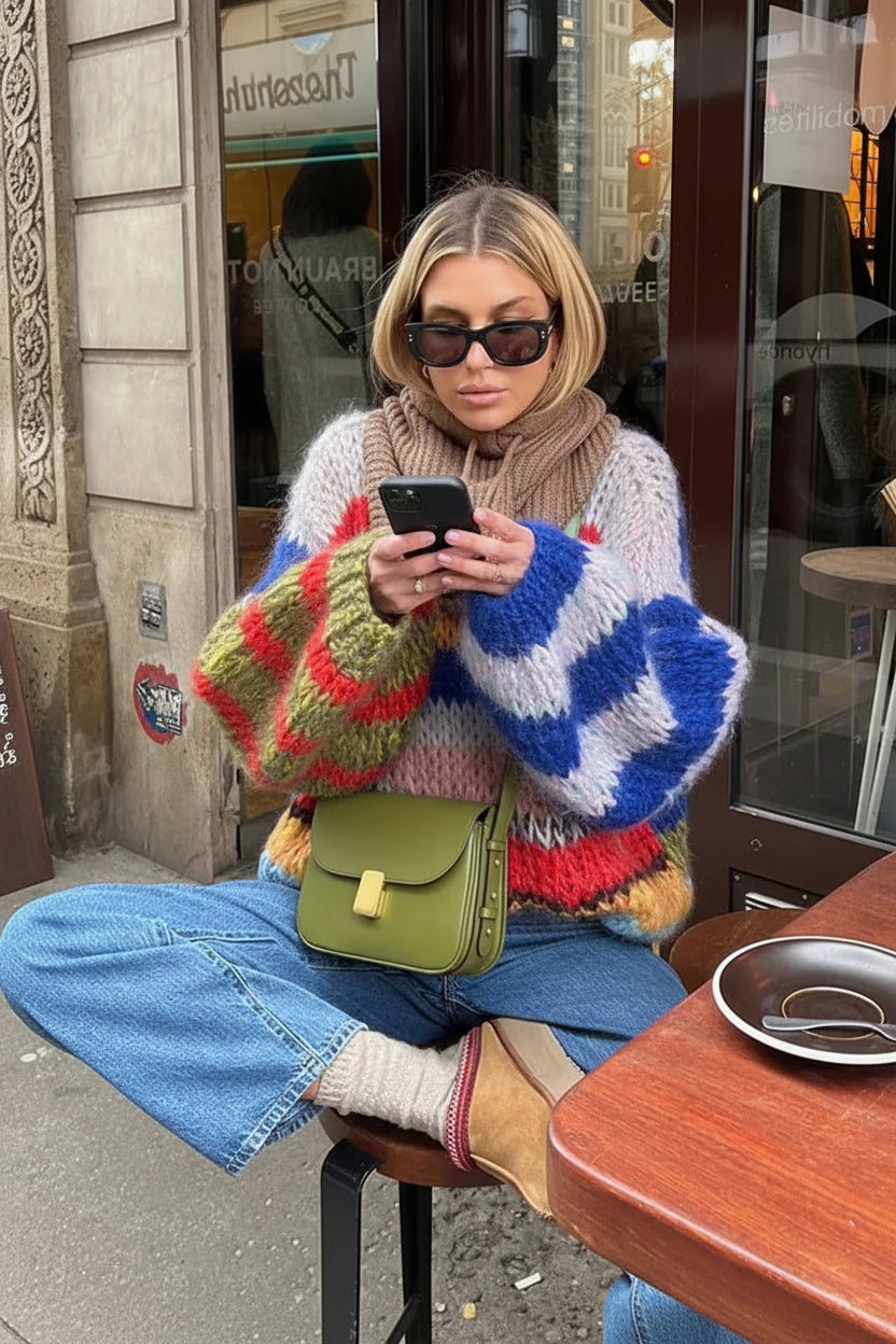 Zoé - Multicolor Mohair Sweater for Women - Cozy, Fitted, and Stylish 0