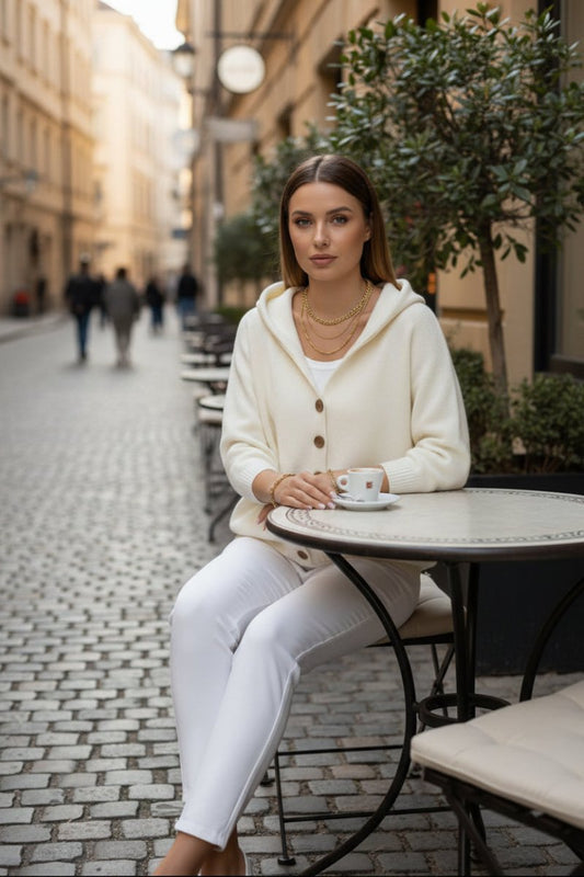 LYNTH – Women’s Soft Hooded Knit Cardigan with Relaxed Fit