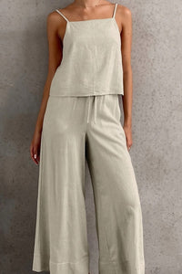 MYLENA – Sleeveless Linen Cami & Drawstring Pants