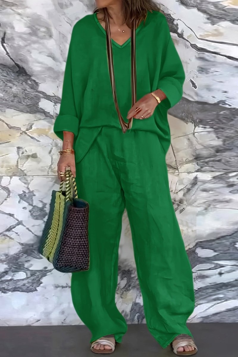 RYLAN – Women’s Linen Summer Casual Loose Pants Suit