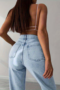 CAMBRIA – Trendy Raw Edge Denim Jeans