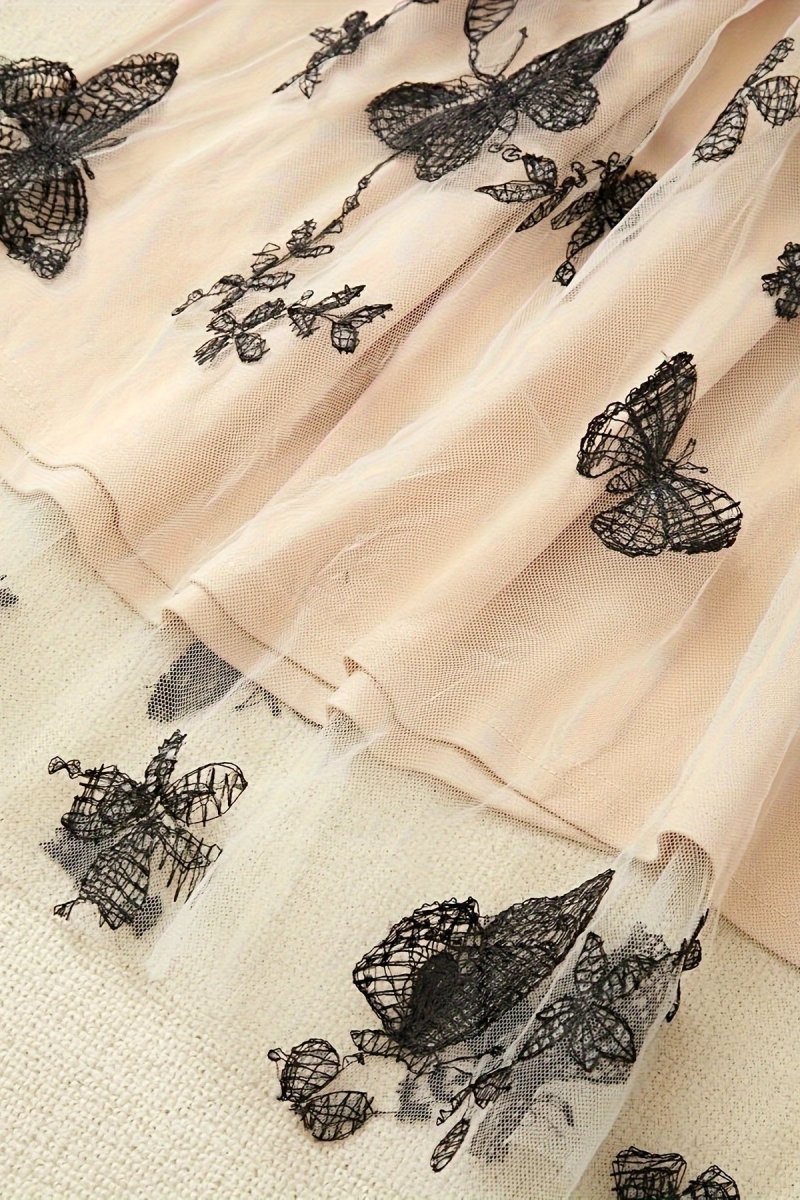 Violet Row - Lace Embroidered Midi Dress