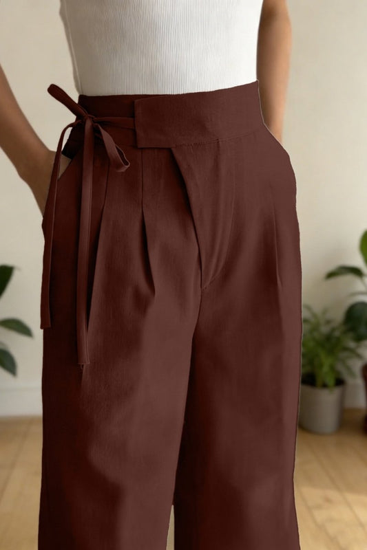 CYRELLA – Draped Wide-Leg Casual Slacks