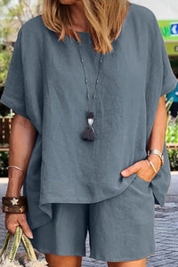 CALLY – Breezy Linen Top & Shorts Duo