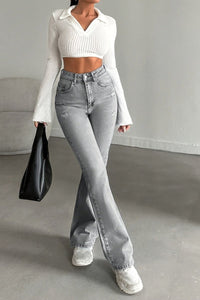 REXELLA – Contour Fit Ripped Flare Jeans