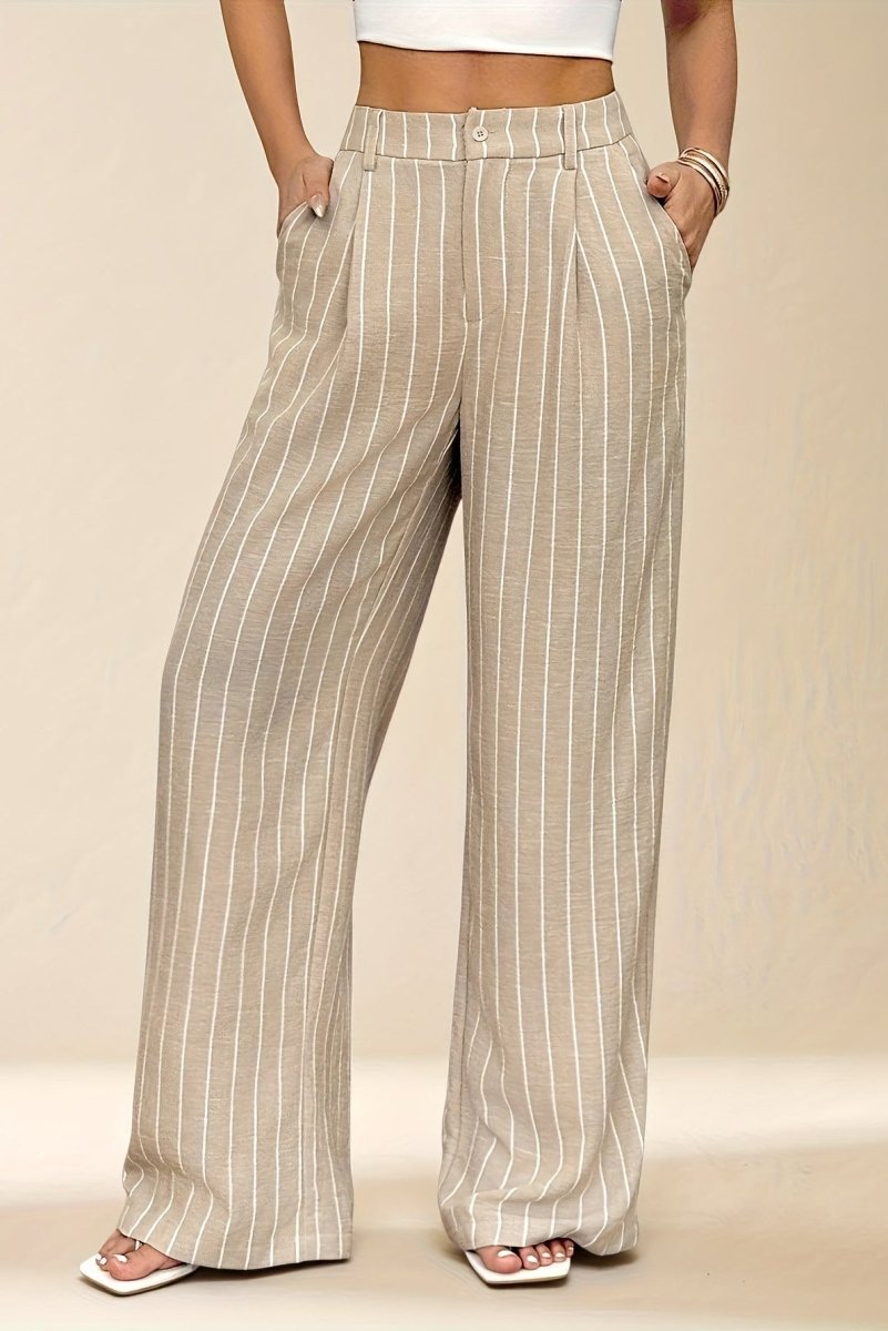 FAYLENZA – Chic High-Rise Striped Trousers