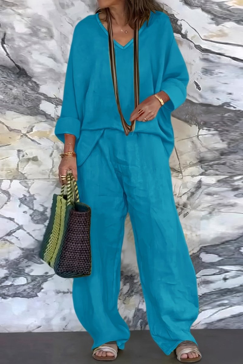RYLAN – Women’s Linen Summer Casual Loose Pants Suit