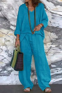 RYLAN – Women’s Linen Summer Casual Loose Pants Suit