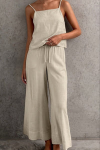 MYLENA – Sleeveless Linen Cami & Drawstring Pants