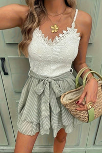 Sierra – Lace Camisole & Skirt Shorts Set