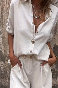 LUMIERE – Airy Linen Co-Ord with Wide Shirt