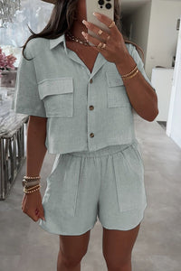 CALERA – Summer Linen Collar & Shorts Duo